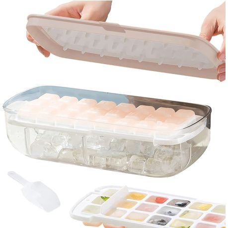 Ice Trays for Freezer with Scoop - Yellow