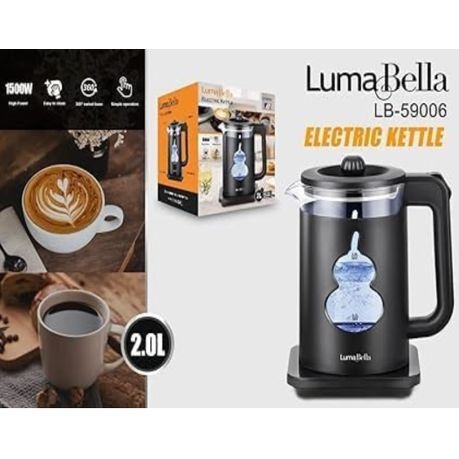 Luma Bella 1500w Glass 2L Electric Kettle - LB-59006