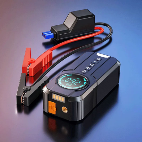 4 in 1 Car Emergency Booster, Tyre Inflator, Power Bank, Flashlight & Glove