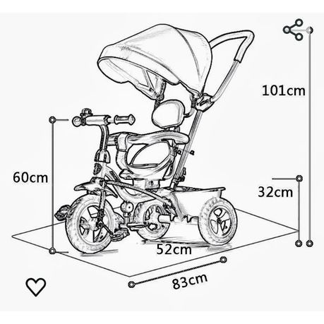 3 in 1 Kids Travel Stroller Turns into Trike Ultra Design - Ultra Powder Green