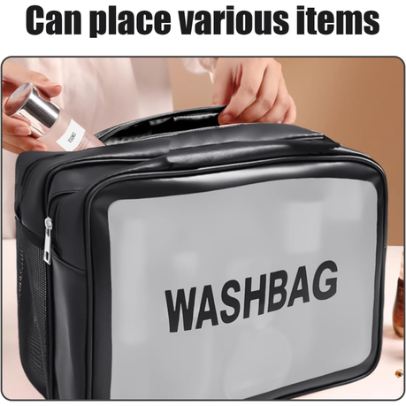 Splendid Lith Large Waterproof Frosted Travel Makeup & Cosmetic Wash Bag - Pink