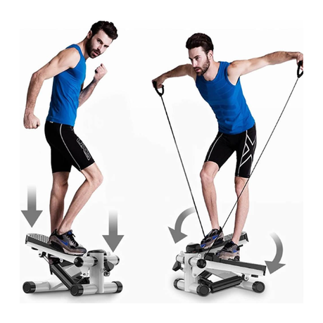 Stepper Exercise Machine with Resistance Bands and LCD Monitor