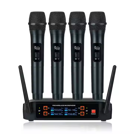 Wireless 4-Mic Rechargeable Vocal Set with Receiver
