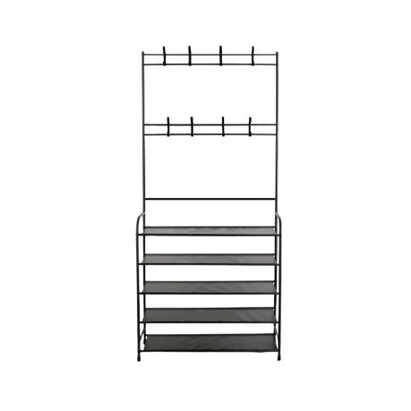 5 Layer Clothes And Shoe Rack - Black