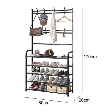5 Layer Clothes And Shoe Rack - Black