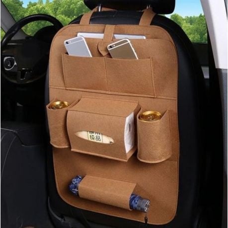 Car Rear Back Seat Multi-Pocket Storage Organizer Holder Bag - Black