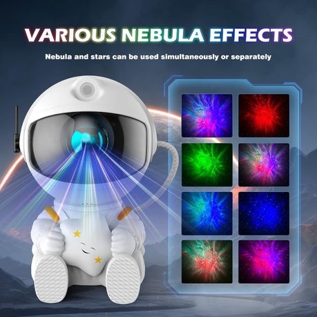 Small Astronaut Projector Galaxy Night Light w/ Remote Gift for Kid Adults