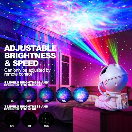 Small Astronaut Projector Galaxy Night Light w/ Remote Gift for Kid Adults