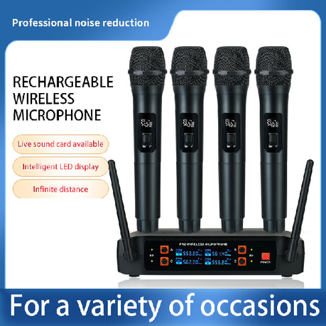 Wireless 4-Mic Rechargeable Vocal Set with Receiver