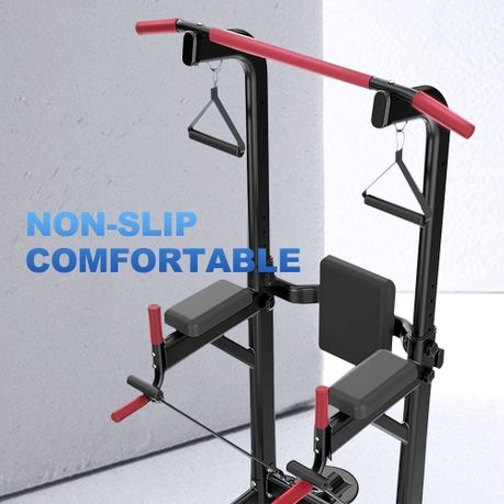 Power Tower Pull Up Tower Power Rack with Backrest and Resistance Band