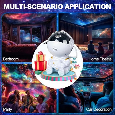 Small Astronaut Projector Galaxy Night Light w/ Remote Gift for Kid Adults