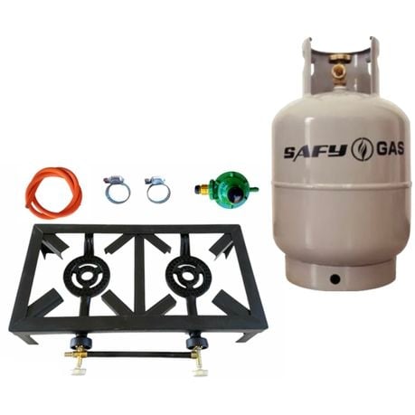 2 Plate Gas Burner with Hose , Regulator Set and 9KG Gas Cylinder