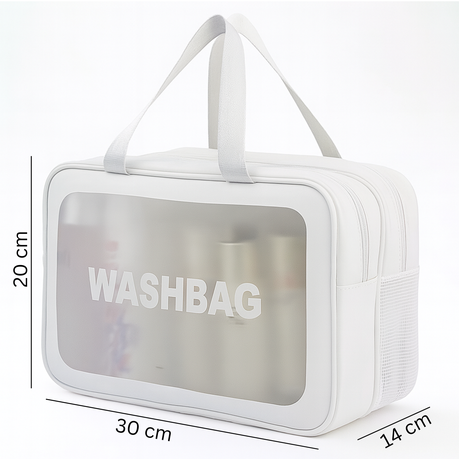 Splendid Lith Large Waterproof Frosted Travel Makeup & Cosmetic Wash Bag - Pink