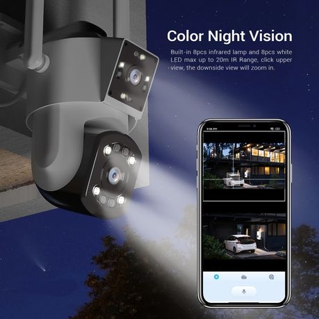 Dual View Two Viewing Angles Home Office Outdoor Security Camera & 8GB Card