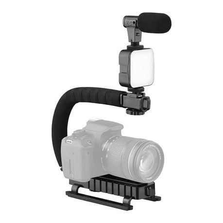 Handheld Camera Stabilizer Fill Light Microphone Video Making Kit