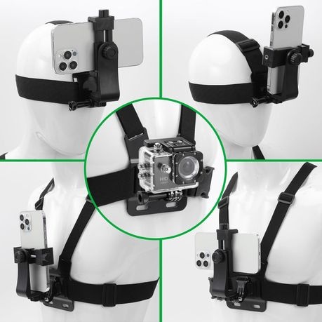 Chest Strap Harness Mount Head Strap Holder Kit for GoPro/Action Cameras