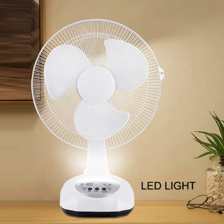 Portable Rechargeable Solar Fan With LED Lights