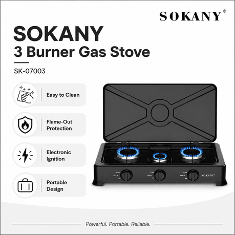 Sokany Gas Stove (3 Burner) - SK-07003
