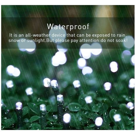 Solar Powered Decortive LED String Fairy Lights 100 Bulbs - Warm White