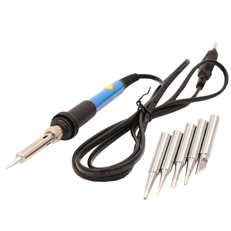 60W Soldering Iron Kit Adjustable Temperature Toolset 15 Pieces