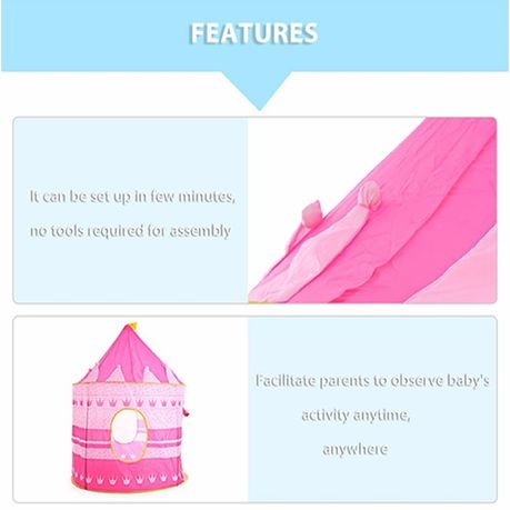 Foldable Castle Children's Tent AM-11 - Blue