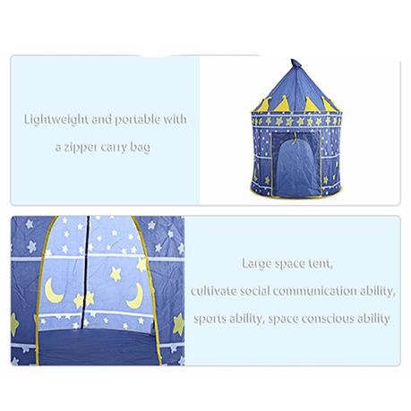 Foldable Castle Children's Tent AM-11 - Blue
