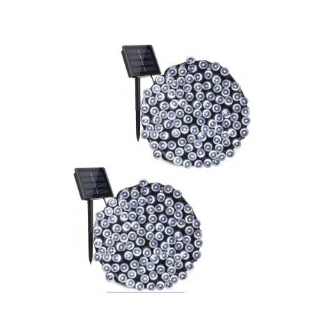 Solar Powered Decortive LED String Fairy Lights 100 Bulbs - Warm White