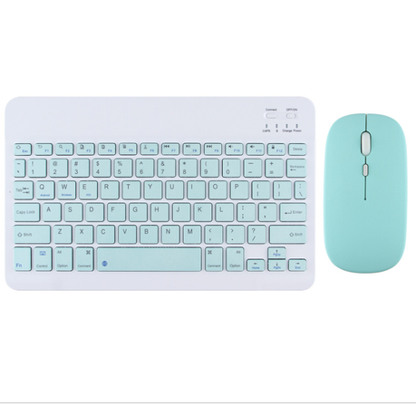 10in-Mini Portable Wireless Bluetooth Universal Ultra-thin Mouse Keyboard - Green