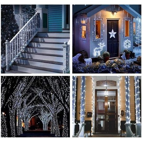Solar Powered Decortive LED String Fairy Lights 100 Bulbs - Warm White