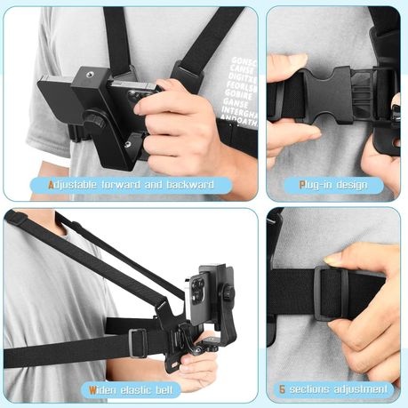 Chest Strap Harness Mount Head Strap Holder Kit for GoPro/Action Cameras