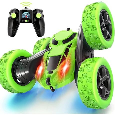 Remote Control Stunt Car Toy 4WD 2.4Ghz Double Sided 360 Rotating - Blue