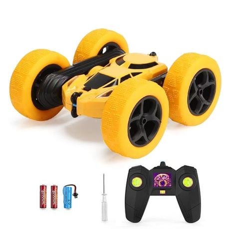 Remote Control Stunt Car Toy 4WD 2.4Ghz Double Sided 360 Rotating - Blue