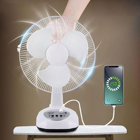Portable Rechargeable Solar Fan With LED Lights