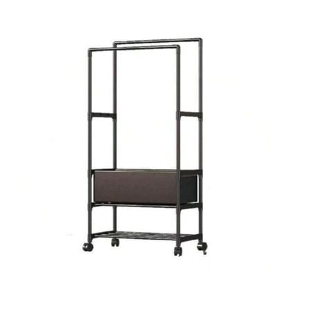 Black Household Coat Rack on Wheels