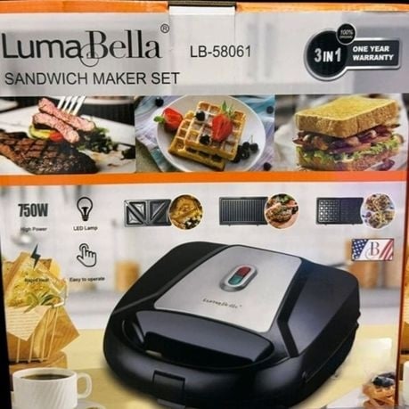 LumaBella LB-58061 750W Sandwich Maker Set