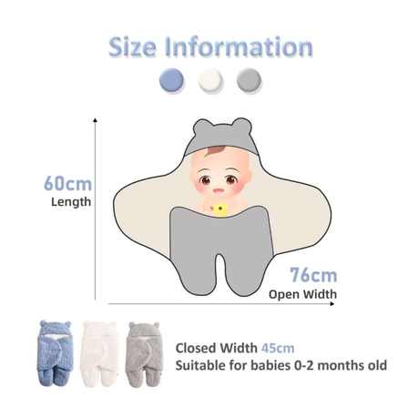 Blue Baby Swaddle Sleeping Bag - Warm & Cozy Infant Wrap Blanket