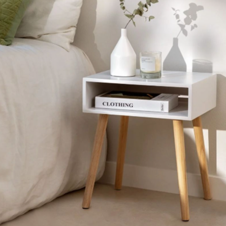 Light Wooden Chest of Drawers Nightstand Shelf Storage Bedside Table Home