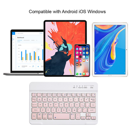 10in-Mini Portable Wireless Bluetooth Universal Ultra-thin Mouse Keyboard - Green