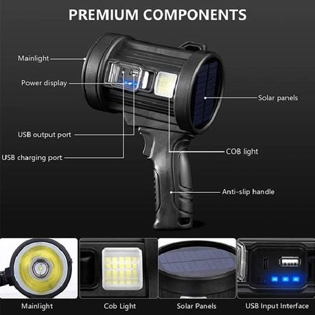 Flashlight Spotlight rechargable