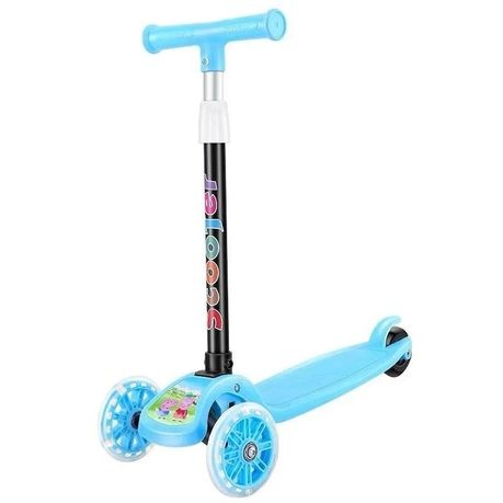 Folding Kids Scooter Tricycle Ride Toys with Flashing Light Wheels - Pink