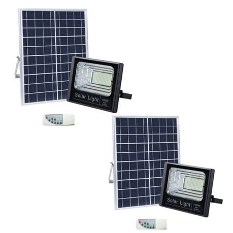 200W LED Solar Flood Light with Remote - Pack of 2