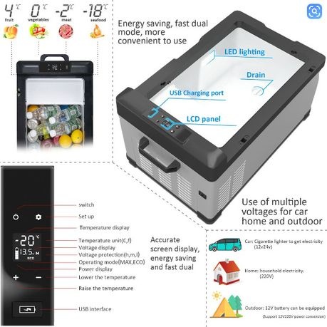 Alpicool 25L Portable Refrigerator Car Freezer Car Fridge