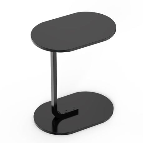 C Shaped End Table Side Table Sofa Snack Table Couch Table for Lving Room - Black