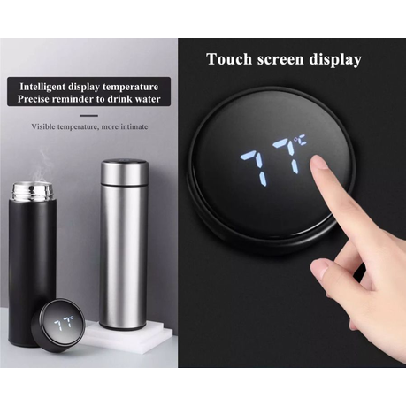Digital Thermometer Flask - 500ml - Black