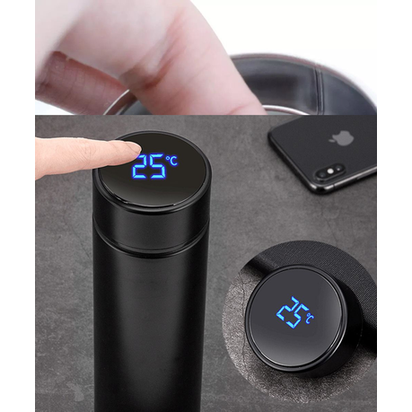 Digital Thermometer Flask - 500ml - Black
