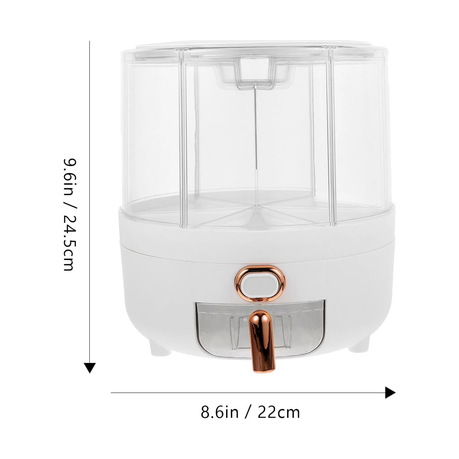 Large 360 Rotatable Rice, Pasta and Grain Dispenser Cereal Storage Container