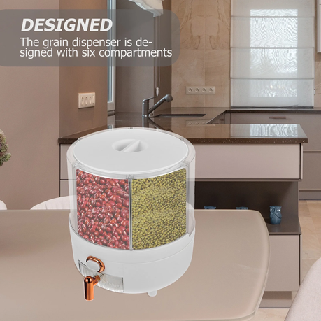 Large 360 Rotatable Rice, Pasta and Grain Dispenser Cereal Storage Container