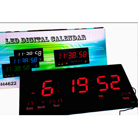 Large Digital LED Oversized Wall Clock With Date & Temperature