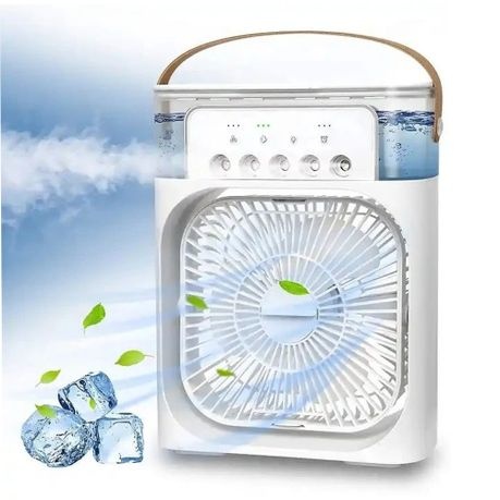 Air Conditioner Fan,Evaporative Air Cooler with 7 Colors LED Light - Black