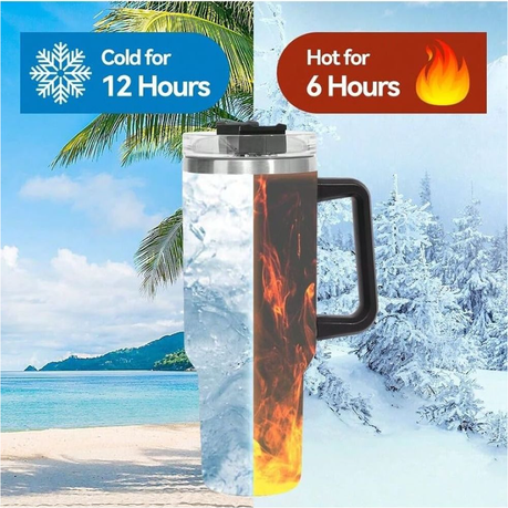 Multi-Funtional Double-Wall Stainless Steel Vacuum Flask With Straw 1200ml